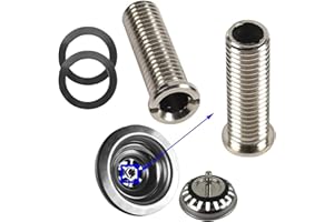 FAMINI Hohlschraube Spüle, 2 Stücke 35mm Hohlschraube für Siebkorbventile, Edelstahl-Abflusssiebschraube für Ventilabläufe mit 1.5" und 3.5", Ablaufventil Spüle, Ablauf Garnitur Zubehör