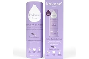 Kokoso Baby Soft Balm Stick, Organic Lavender, Great for Dry Hands, Sore Lips and Chapped Cheeks, Protects Dribbly Chins and Soothes Dribble Rash, 100% Natural & Organic Ingredients, 13g