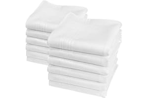 ‎MERRYSQUARE Merrysquare - Weiße Damentaschentücher 100% Baumwolle - Format 28cm x 28cm - 12 Stücke - Betty Modell