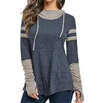 AURUZA Women's Long Sleeve Hoodie Sweatshirt - Loose Fit Pullover Tunic With Pocket, Fall Fashion 2024