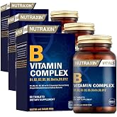 Nutraxin B Vitamin Complex 60 Tablet | 10 B Vitamini İ&ccedil;eren G&uuml;&ccedil;l&uuml; Form&uuml;l (3 paketi)