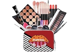 Set di Trucchi, FantasyDay Kit di Bellezza Cosmetici Kit per Occhi, Viso e Labbra - Natale Regalo Xmas Makeup Gift Set con Correttore, Rossetti, Lucidalabbra, Palette Ombretti, Mascara, Trousse, Fard