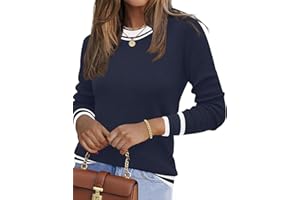 Rapbin Jumpers for Women UK Long Sleeve Tops Ladies Crew Neck Lightweight Sweater Solid Color Pullover Sweatshirt