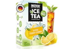 ‎INSTICK JUST ADD WATER INSTICK Zuckerfreies Instant-Getränk (Eistee Zitrone) - 1 Packung für 12 x 0,5-1 L- Veganes Getränkepulver Kalorienarm & Vitamin C - Instant-Pulver