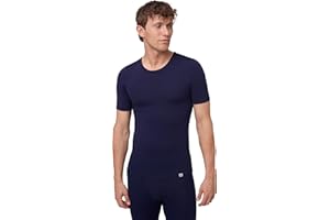 DANISH ENDURANCE Camiseta Térmica Hombre Manga Corta en Lana Merino, Camiseta Interior Hombre
