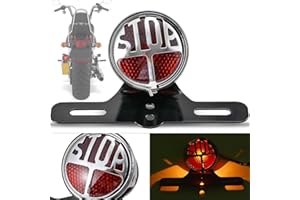 Motorcycle Vintage Tail Light, NATGIC 12V Universal Motorcycle Retro Rear Stop Light License Bracket Taillight Running Light for All Types of Modified Motorcycles & Bike