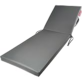 Xpermate Katlanır Şezlong Minderi 180x60x5 cm Fermuarlı Su İtici Kamp Yatağı Gri