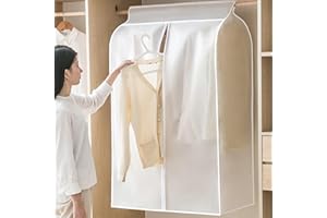 QIKUVER Buste Copriabiti Antipolvere Trasparenti, 60 x 50 x 90 cm, Copriabiti con Cerniera Lavabili, Borse protettive da appendere, per Guardaroba, Viaggi, Adatta per Abiti, Cappotti, Maglioni, ecc