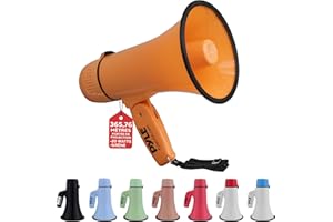 Pyle Mégaphone-Mégaphone Porte-Voix- Haut-Parleur Portable avec Sirène et Volume Réglable, Compact et Puissant, pour Annonces, Événements, Sport, Sécurité et Adresse Publique