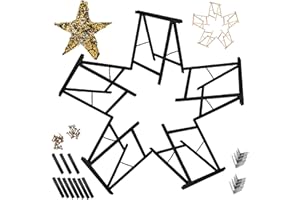 MODO24 Sägebock Holzbock, Klappbock Arbeitsbock, 5er-Set inklusive Montageteile, DIY Stern, Weihnachtsstern SET, Tapezierbock Montagebock Unterstellbock, Sternabmessungen 180x180x73 cm, Schwarz