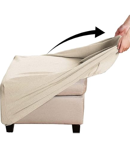 Highdi Copri Pouf Rettangolare Elasticizzato, Spandex Copertura Dell'Ottomano Moderna Copri