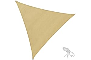 TecTake Sun shade sails with UV protection incl. set of tensioning cables - different models - (Triangular | 3,6 m | No. 401808)