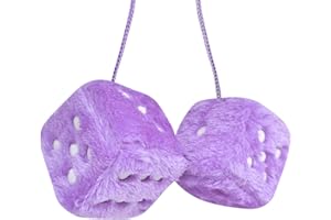 Rumyve Furry Dice, Vintage Car Dice, 2pcs Plush Car Decoration Pendants with Interior Decoration Accessories (Purple)