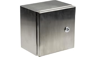 RS PRO Stainless Steel Wall Housing IP66, H x W x D 200 mm x 200 mm x 150 mm