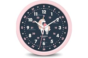 ‎CANDER BERLIN Cander Berlin MNU 1230 M Kinderwanduhr lautlos 30,5 cm Einhorn geräuschlos analog Lernuhr Mädchen Kinderzimmer ohne Tickgeräusche