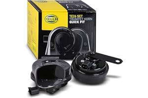 HELLA Trumpet Horn - OE-CONNECT HORN TE26 SET - 12V - 110dB(A) - Frequency range from: 400Hz - Frequency range to: 500Hz - Low Tone/High Tone - Electric - Plug: Ford - Quantity - 3FH 012 010-081