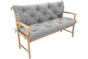 chilly pilley Bench Cushion Relax Pallet Cushion With Backrest Garden Swing Cushion With Seams Quilted Garden Cushion Garden Cushion Seat Cushion Hollywood Swing (100x50x50 Silver)