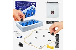 POERPIG Magnetisches Schach, Schachbrett Magnetisch Tisch-Magnetspiel Schach-Brettspiel Mit Magnetischer Pädagogisches Dame-Spiel, Tragbares Magnet-Steinbrett, für Reisen Familientreffen
