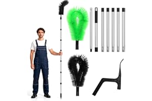 GMMG Outils de Nettoyage Télescopiques de Gouttière, 390cm Brosse de Nettoyage de Gouttière, Nettoyage Gouttiere Toit