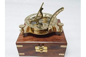NAUTICAL REPLICA HUB Nautical 3" Brass compass sundial maritime nautical vintage antique nautical sundial compass