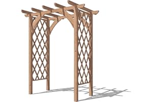 Dunster House Wooden Garden Arch Trellis Plant Frame 5'10" x 4'6" Pergola Lattice Jasmine