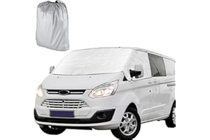 NIGOOLATA Front Windscreen Wrap Cover for F-ord Transit Custom Window Sunshades Oxford Fabric Blackout Waterproof Weatherproof External Thermal Windscreen Cover