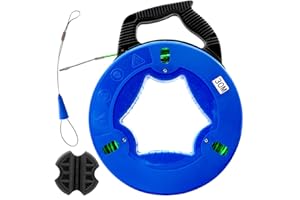 Akuoly Tire fil electrician 30M Kit rétractable d’installation pour Câbles électriques en Boîtier Plastique bleu