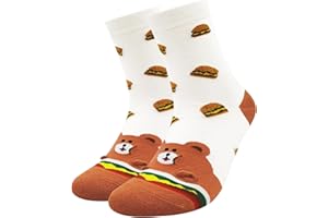 ZFSOCK Damskie kolorowe skarpetki, zabawne skarpety z motywem karykatury, zwierzęta, śmieszne, śliczne koty, psy, fajne skarpetki, bawełniane, Boże Narodzenie, pomysły na prezent dla kobiet, dziewcząt