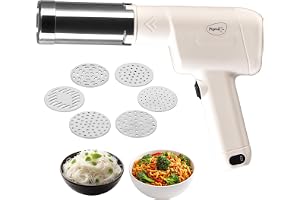 Pigeon Instamami Automatic Noodle Maker with 6 Moulds | Cordless Type-C Idiyappam & Pasta Maker | Portable Handheld Noodle Press | Cream