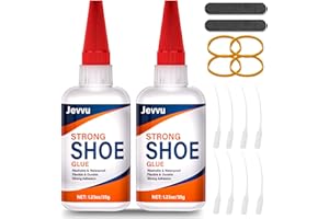 Jevvu Shoe Glue 35gx2, Instant Sole Repair, Strong Super Shoe Goo, Clear Waterproof Quick Dry Adhesive for Sneakers, Boots, Heels, Handbags