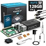 Xute Nouveau Raspberry Pi 4 Modèle B 8 Go RAM Starter Kit avec 128 Go Carte MicroSD, Alimentation USB-C 5,0V 3A avec Interrup