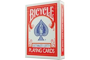 MAGICAPLANET Jeu de Cartes Bicycle pour Gaucher - Bicycle Ultimate Lefty (+ TUTORIEL avec 7 Tours de Magie offerts) (Rouge)