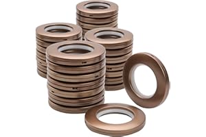 Kinsinder 32 anillos redondos de plástico para cortina de 40 mm de diámetro interior para ventana y cortina de ducha (café)