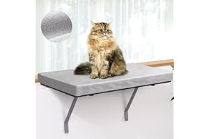 ZVONEMA ZNM - Amaca per gatti con finestra, amaca per finestre per gatti, lavabile, amaca per finestre e gatti, resistente, fino a 16 kg, montaggio a vite o velcro, amaca per gatti facile da montare, 61 x 30