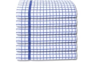 A & B TRADERS - Strofinacci in 100% spugna di cotone, confezione da 6, canovacci da cucina super assorbenti, morbidi al tatto, colore: blu