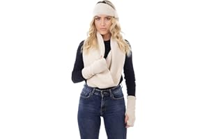 S DAL 1982 SARA SABELLA ISOLA D’ISCHIA Set Sciarpa Scaldacollo, Fascia per Capelli & Guanti Senza Dita da Donna, Misto Viscosa, 3 Pezzi