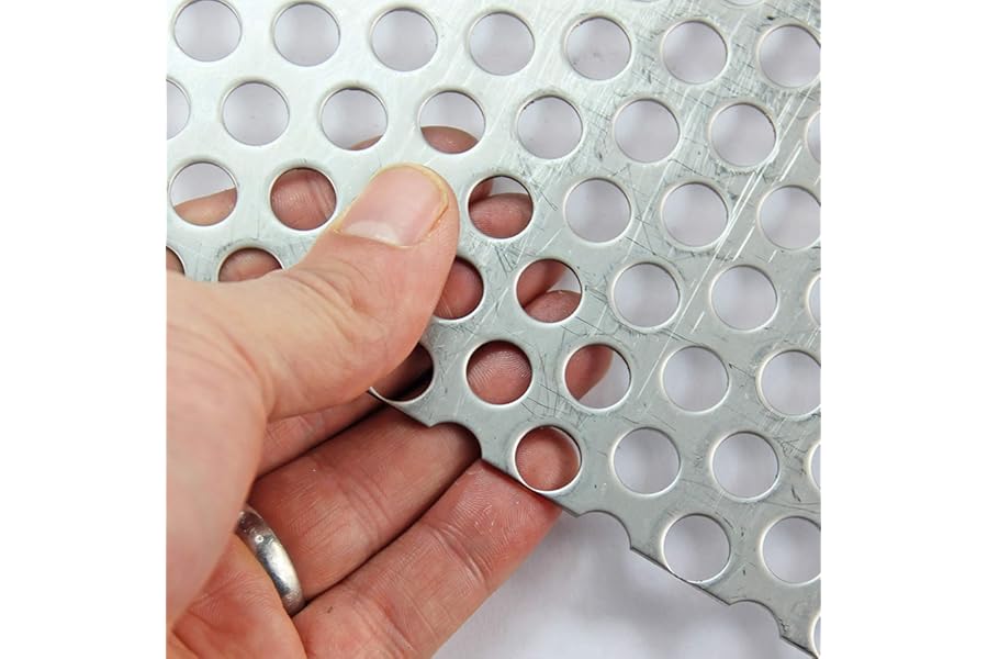 10mm Aluminium Perforated Mesh (10mm Hole x 15mm Pitch x 2mm Thick) - 1000 x 500mm