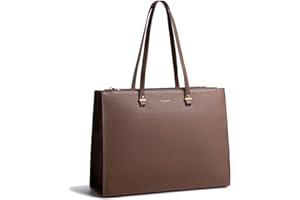 David Jones – Bolso de mano para mujer, talla grande, talla XL, para el hombro, cursos escolares, trabajo empresarial, formato A4, bolsa de piel sintética, asa larga, bolsa de ordenador