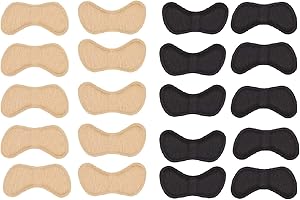SIKAMARU 10 paia di supporti per tallone, tallone, solette per tallone, battitacco antigraffio e confortevole (5 paia nere e 5 paia beige).