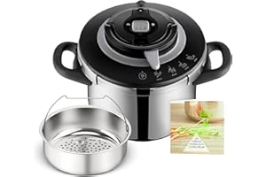 SEB Clipso+ CHEF 6L, Cocotte-minute, 4-6 personnes, Induction, 4programmes de cuisson, Cuisson rapide, Ouverture et fermeture du couvercle d'une seule main, P4550700