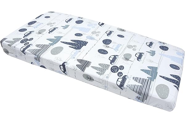 Medi Partners Sabana Bajera Cuna 60x120-100% Algodon Sabanas de Algodón Bebe Ropa de Cama para Bebés Dormir Cuna Fitted Bed Sheet Protector (Coches Retros)