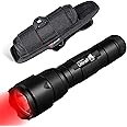 ULTRAFIRE Red LED Hunting Torch 620-630nm Red Light, Zoomable Red Hunting Light, Single Mode Small Tactical Torch with Flashlight Holster for Night Vision