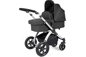 Ickle Bubba Stomp Luxe 2-in-1 Pushchair - Silver/Charcoal Grey/Black