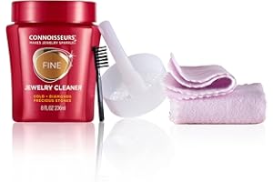 Connoisseurs Kit Nettoyant Bijoux - Nettoyage Diamants Platine Or Blanc Montres Boucles d’oreilles - Inclus Chamois de Polissage Gratuit