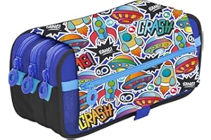 office box Estuche Triple Design - Portatodo de Amplios Apartados Interiores con Cierre de Cremallera Individual, Lavable y Muy Resistente- by Colorline (UFO)