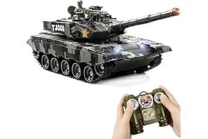 Supdex Char Radiocommande China 99 RC 1/24, Tank Telecommande avec Effets Sonores, Fumee, Recul, Combat Multijoueur 2,4GHz Tank Militaire Telecommande Realiste pour Enfant et Adulte