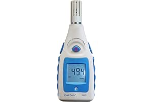 PeakTech Medidor de humedad con indicador de temperatura del aire/temperatura ambiente, termómetro higrómetro, temperatura ambiente, humedad y termómetro, 1 pieza, P 5160