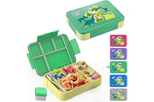 waziwe Brotdose Dino, Brotdose Schule Jungen, Bento Box Kinder, Brotdose Kindergarten, Brotdose Kinder Mit Fächern, Brotdosen Set Schule, Brotdose Kleinkind, Brotdose Groß Mit Fächern