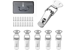 Taoduod 6 Stück Spannverschluss Edelstahl 72mm Spannverschluss mit Verriegelungsloch Hebelverschluss Kappenschloss Kistenverschluss mit 24 Stück Schrauben für Werkzeugkasten Schubladen Truhe Case Box