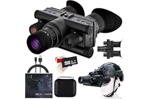 BraveKing 4K Nachtsichtgerät für Kopfmontage Wiederaufladbar 8X Zoom 600M Sichtweite 4K-Videoaufzeichnung Infrarot-Nachtsichtbrille Jagdfernglas für Erwachsene Freihändiges NGV mit Taktischem Licht